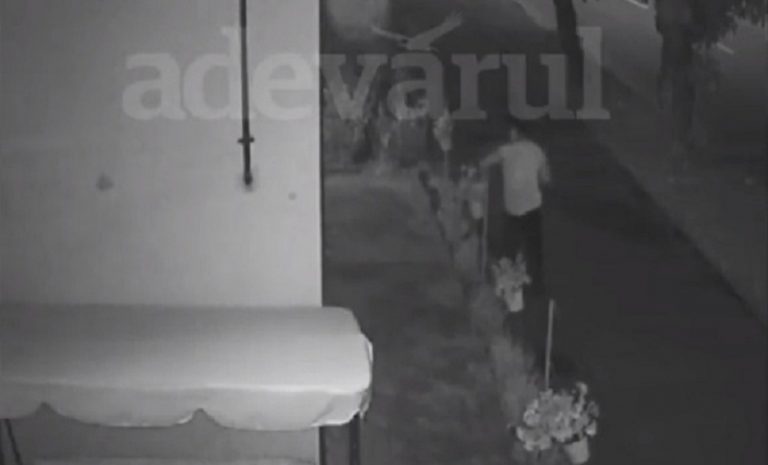 Femeie de 50 de ani, filmată furând flori noaptea | VIDEO