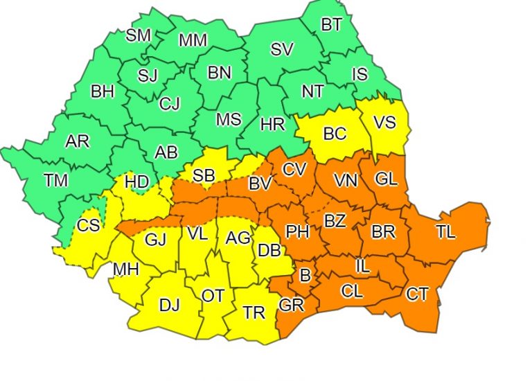 Cod galben de ploi în Dâmbovița