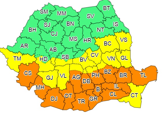 Cod portocaliu în Dâmbovița. Numere de urgență pentru târgovișteni