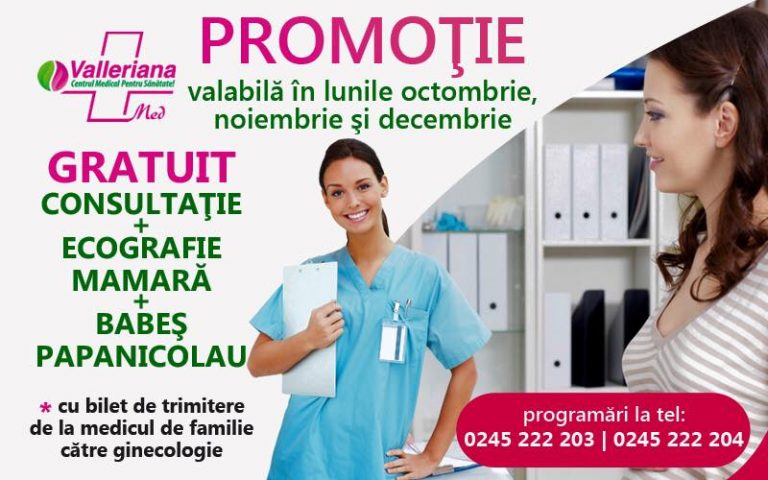 Consult ginecologic gratuit la Clinica Valleriana din Târgoviște