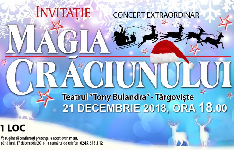 Spectacolul extraordinar “Magia Crăciunului”, la Teatrul “Tony Bulandra” din Târgovişte