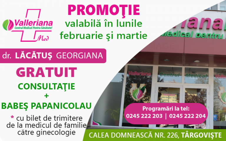 Consult ginecologic gratuit la Centrul Medical Valleriana din Târgovişte