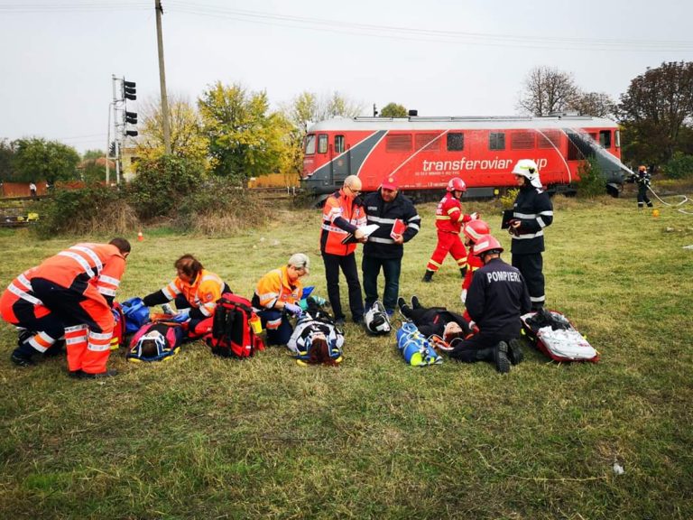 Exercițiu ISU Dâmbovița. Planul roșu de intervenție a fost activat la Găești