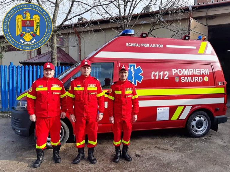 Garda de Intervenție Răcari a fost dotată cu o ambulanța SMURD, achiziționată de ISU