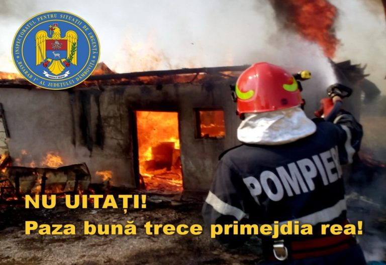 Semnal de alarmă al ISU Dâmbovița: Ne protejăm de coronavirus, dar și de FOC!