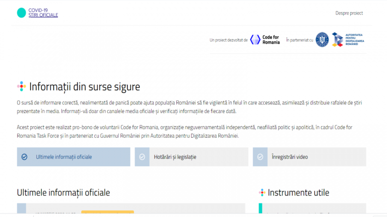 De azi, platformă online COVID-19 Știri Oficiale. Informați-vă doar din surse sigure