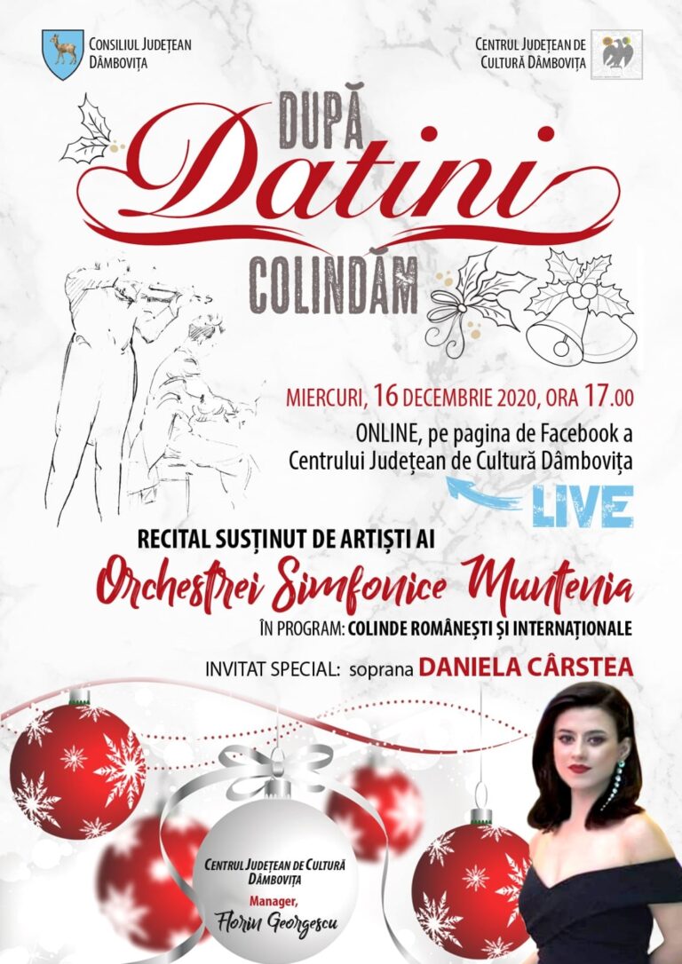 “După datini colindăm”, concert online de colinde al Centrului Județean de Cultură Dâmbovița