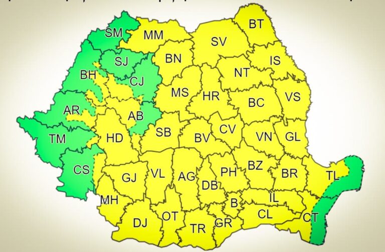 Atenționare de vreme severă! Județul Dâmbovița, sub Cod galben de ploi torențiale, vijelii și grindină