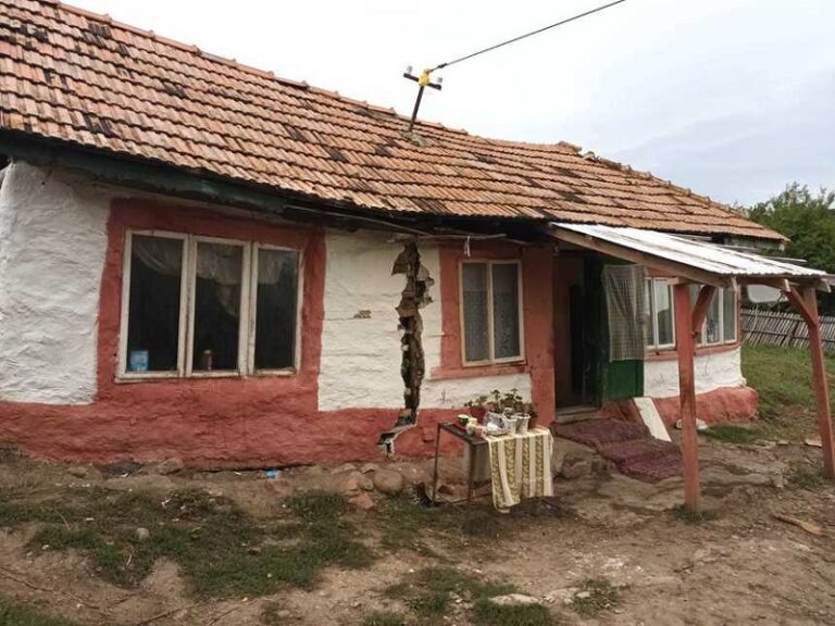 Casă ruptă în două de la o alunecare de teren! Membrii familiei au abandonat locuința, din cauza riscului de prăbușire