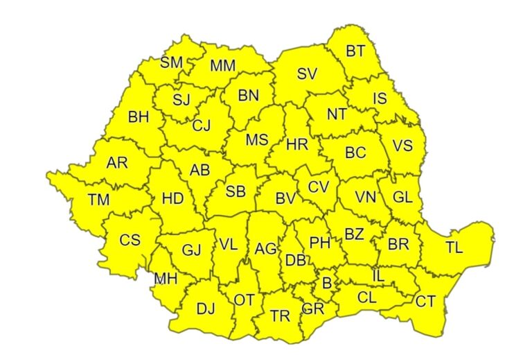 Alertă meteo în Dâmbovița! Cod galben de vânt puternic, în week-end