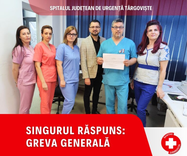 Sanitas Dâmbovița strânge semnături pentru greva generală. „Ne mișcăm rapid”