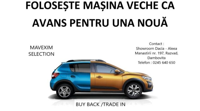 Folosește mașina veche ca avans pentru una nouă prin programul Mavexim Selection