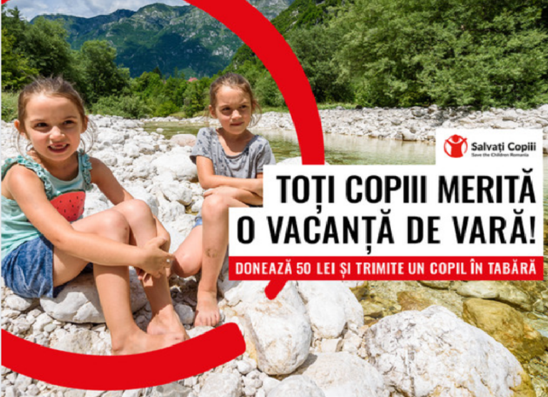 Campania umanitară „Prima vacanță”. Cu 50 de lei transformați vara copiilor din mediile vulnerabile