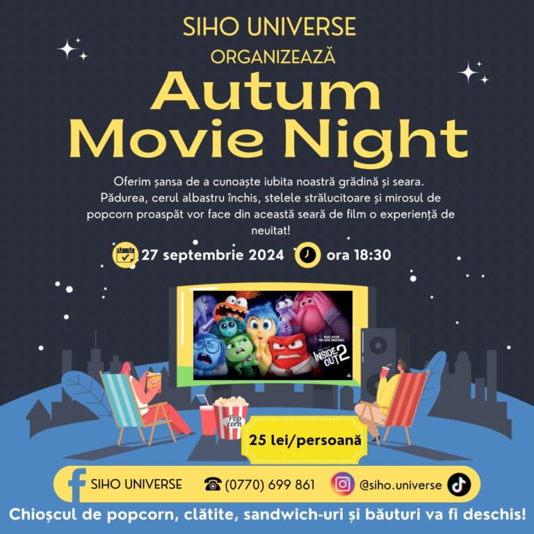 Sfârșit de săptămână de poveste la SIHO Universe! Copiii vor avea parte de party și de Autum Movie Night