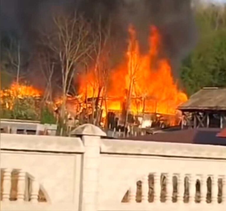 Incendiu devastator într-o comună din Vâlcea! 15 porci au fost arși de vii, un autoturism și tone de cereale, făcute scrum