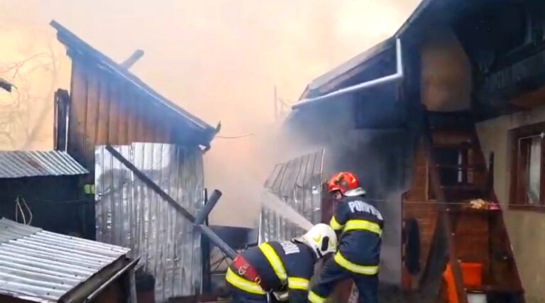S-a certat cu fiica sa și apoi a dat foc la gospodărie! Un bărbat de 85 de ani a fost reținut de polițiști! Flăcările au cuprins o locuință și patru anexe