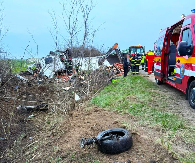 Impact tragic între un autoturism și un TIR la primele ore ale dimineții de sâmbătă! Un șofer de 30 de ani a pătruns pe contrasens și a pierit pe loc în urma accidentului devastator