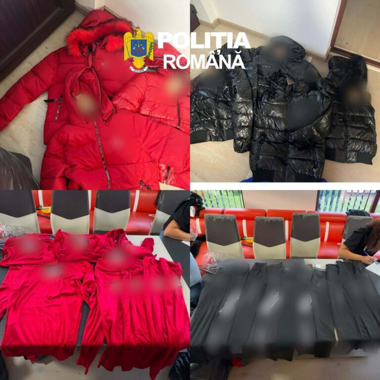 Sute de articole vestimentare suspectate a fi contrafăcute, bani și țigări netimbrate, ridicate de polițiștii dâmbovițeni! Descinderi în forță la Valea Lungă