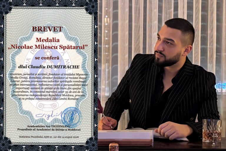 Recunoaștere academică de excepție pentru un dâmbovițean! Mihai Claudiu Dumitrache a devenit cel mai tânăr laureat al Academiei de Științe a Moldovei