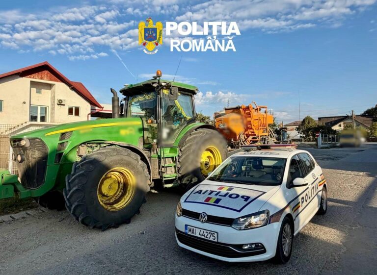 Prins în trafic fără permis și un utilaj neînmatriculat! Tânăr de 22 de ani, tras pe dreapta de polițiștii dâmbovițeni